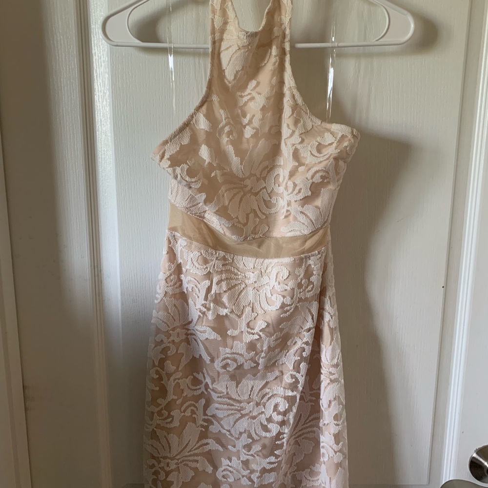 Highneck open back dress